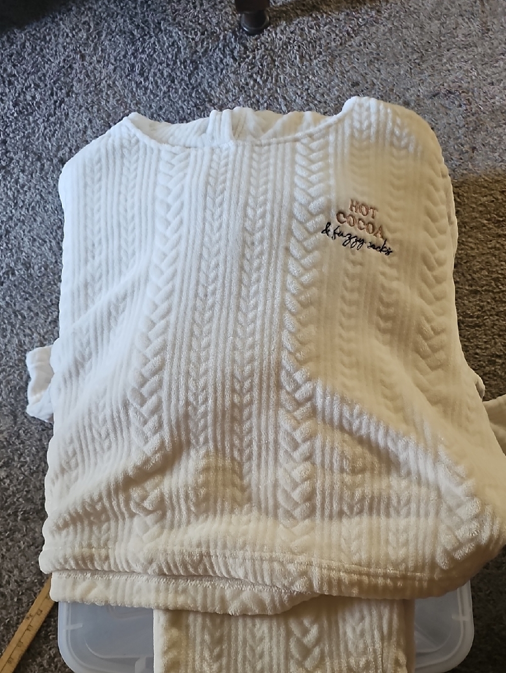 Joydpun 'Hot Cocoa & Cozy Socks' Cable-Knit Pullover And Matching Bottom